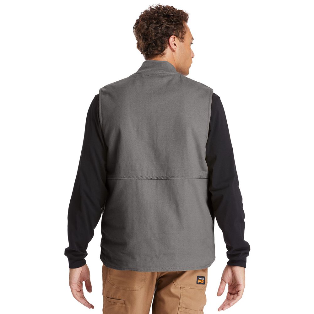 Timberland Mens Vests PRO® Gritman Lined Canvas - Dark Grey - India LQ4753209